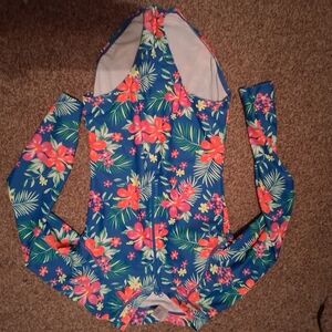 Floral Long Sleeve Swimsuit